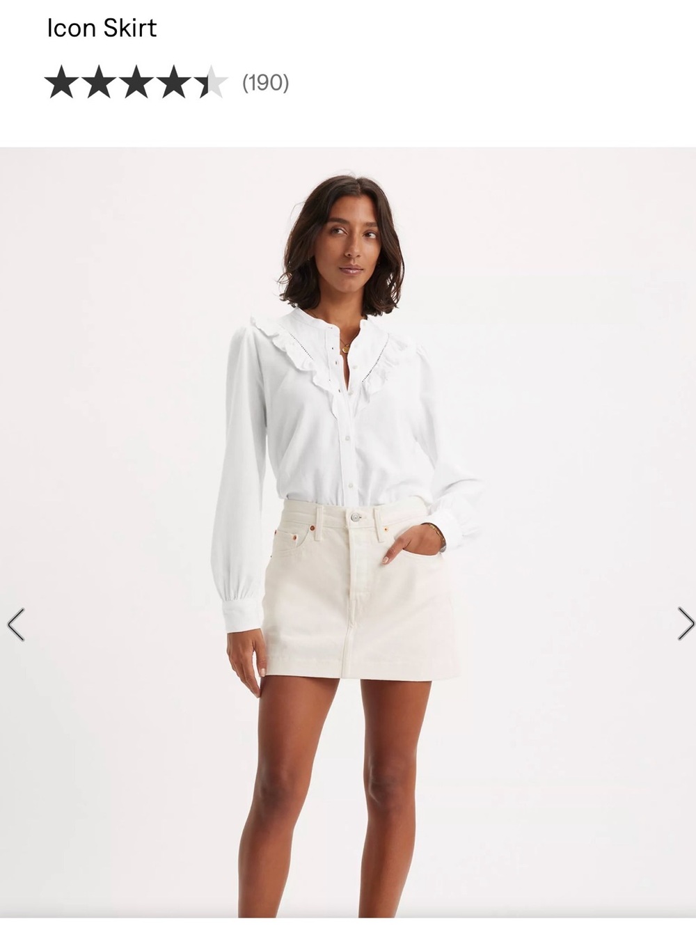 LEVIS ICON WHITE JEAN SKIRT